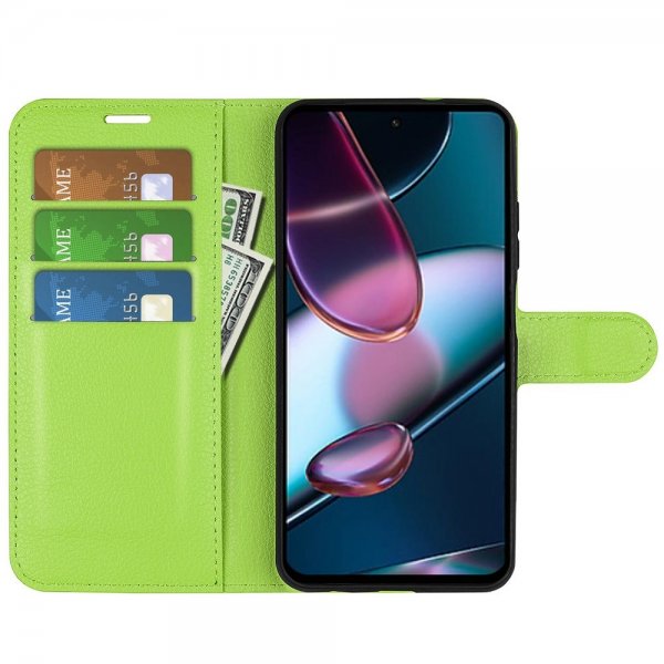 Motorola Edge 30 Fodral Litchi Grön