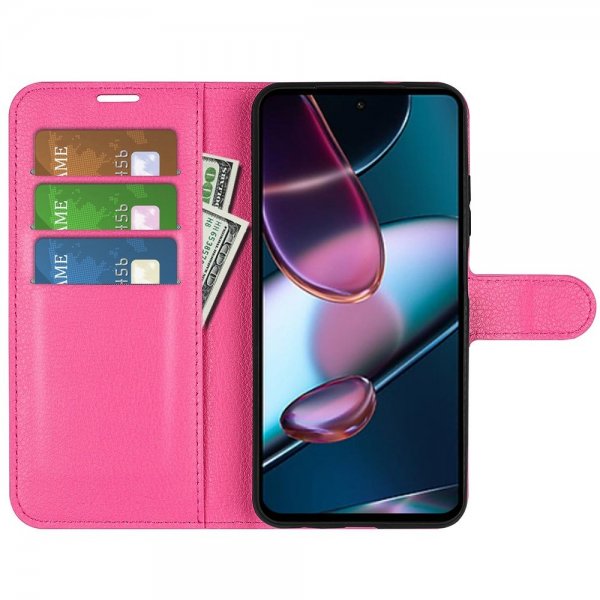 Motorola Edge 30 Fodral Litchi Magenta
