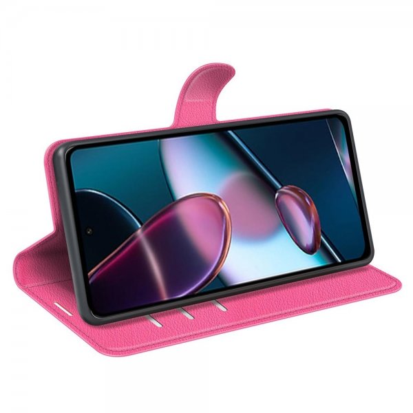 Motorola Edge 30 Fodral Litchi Magenta