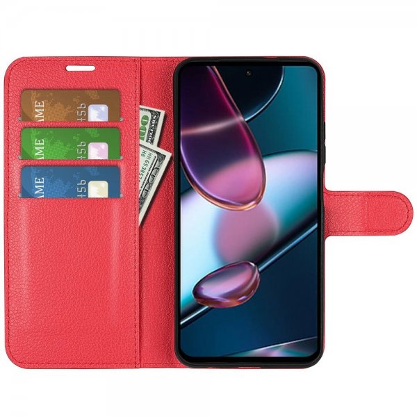 Motorola Edge 30 Fodral Litchi Röd