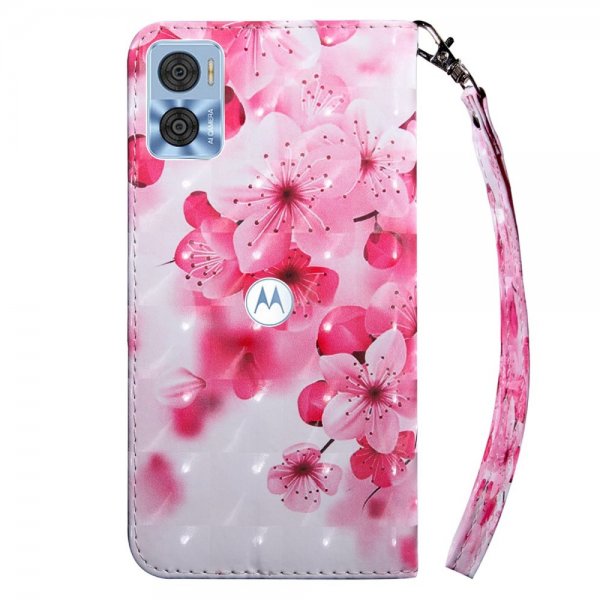 Motorola Moto e22i Fodral Motiv Röda Blommor