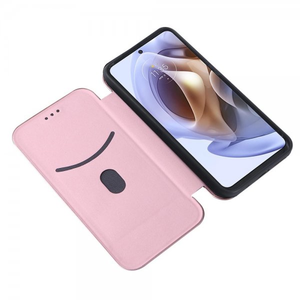 Motorola moto g200 5G Fodral Kolfibertextur Roseguld