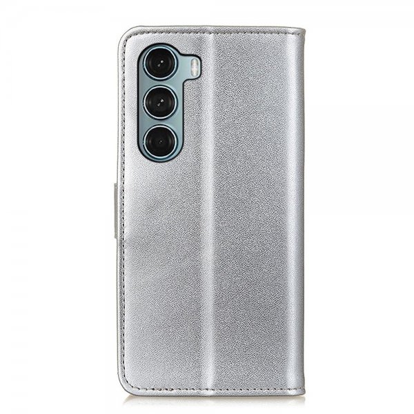 Motorola moto g200 5G Fodral Lädertextur Silver