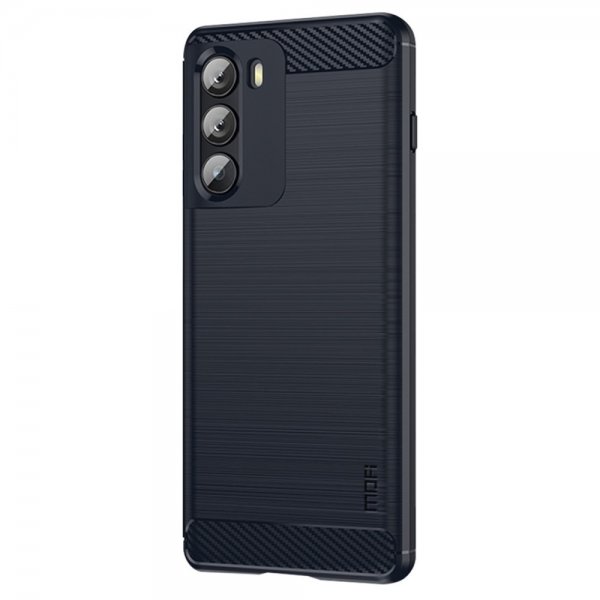 Motorola moto g200 5G Skal Borstad Kolfibertextur Blå
