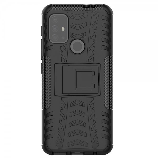 Motorola Moto G30 Skal Däckmönster Stativfunktion Svart