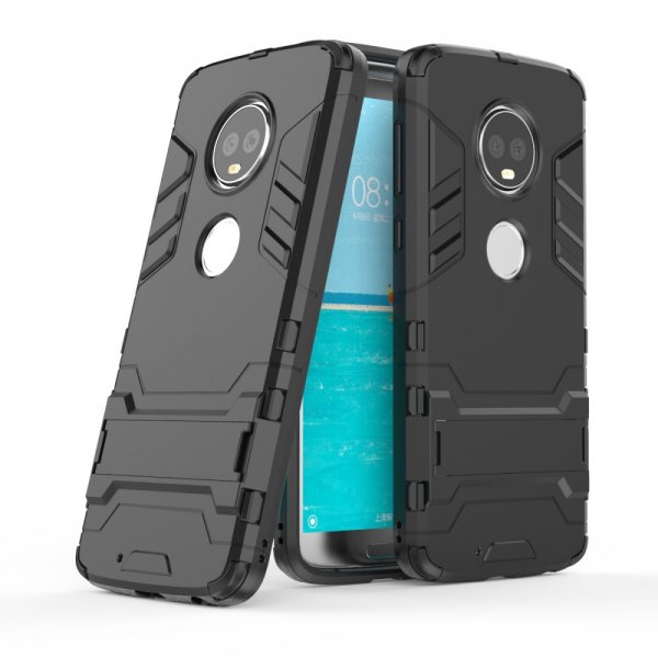 Motorola Moto G6 Plus Skal Armor Silikon Hårdplast Svart