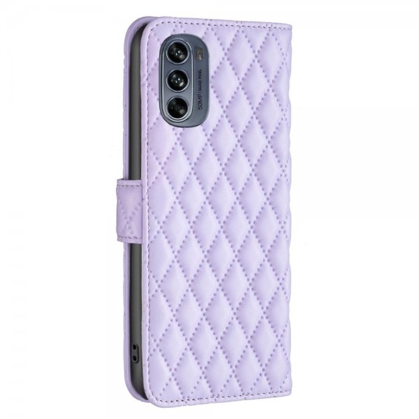 Motorola Moto G62 5G Fodral Rombmönster Lila