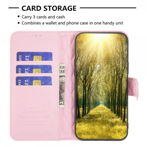 Motorola Moto G62 5G Fodral Rombmönster Rosa