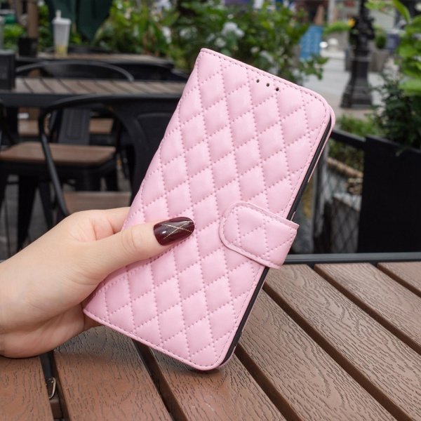 Motorola Moto G62 5G Fodral Rombmönster Rosa