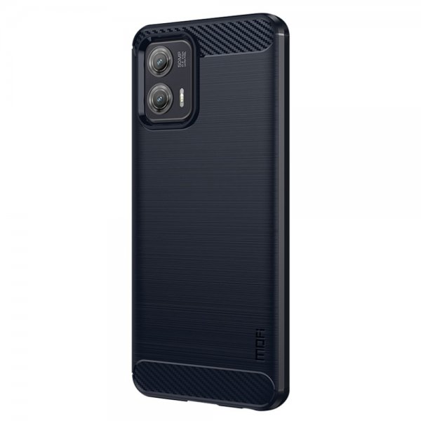 Motorola Moto G73 5G Skal Borstad Kolfibertextur Blå