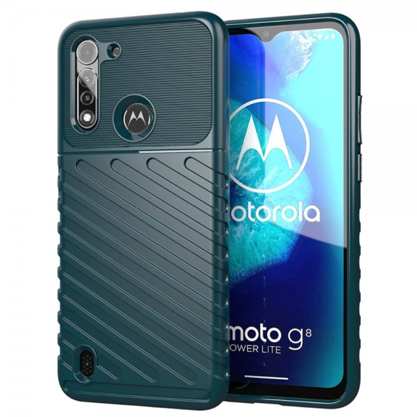 Motorola Moto G8 Power Lite Skal Thunder Series Grön