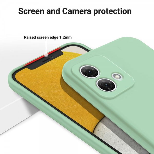Motorola Moto G84 Skal med Strap Silikon Grön