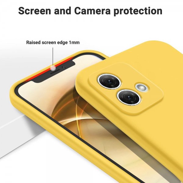 Motorola Moto G84 Skal med Strap Silikon Gul