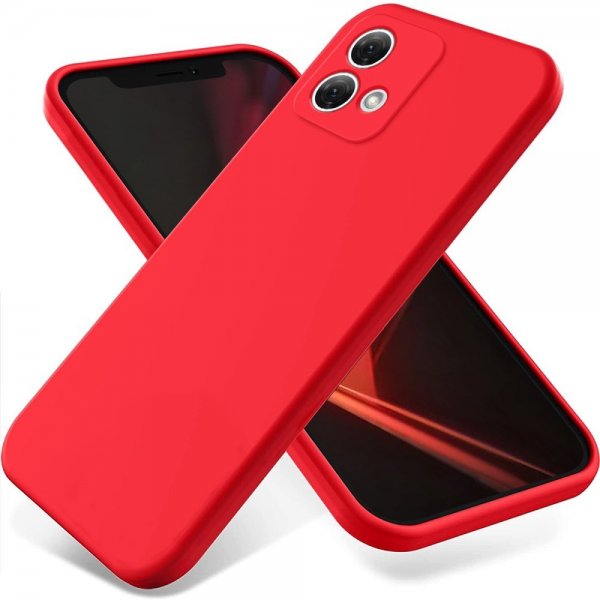 Motorola Moto G84 Skal med Strap Silikon Röd