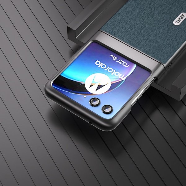 Motorola Razr 40 Ultra Skal Äkta Läder Grön