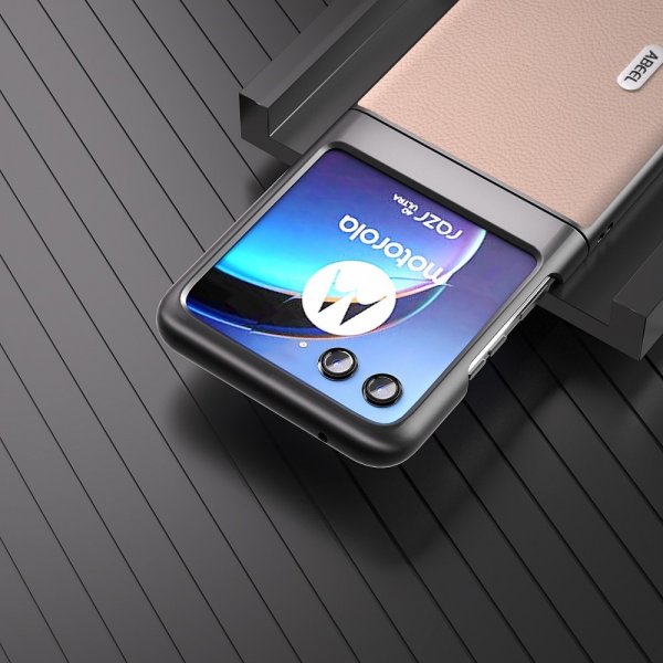 Motorola Razr 40 Ultra Skal Äkta Läder Rosa
