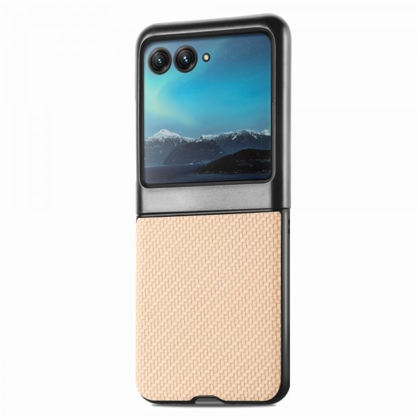 Motorola Razr 40 Ultra Skal Kolfibertextur Khaki