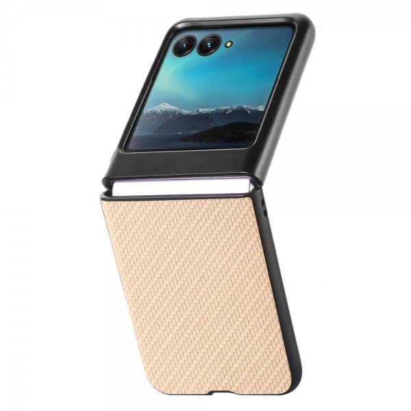 Motorola Razr 40 Ultra Skal Kolfibertextur Khaki