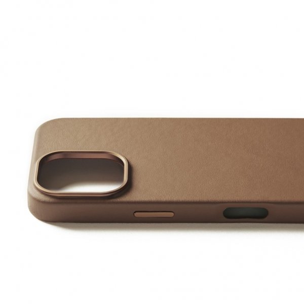 iPhone 16 Pro Skal Full Leather Case Dark Tan