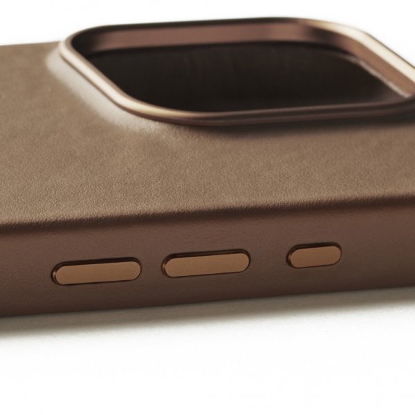 iPhone 16 Pro Skal Full Leather Case Dark Tan