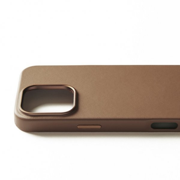 iPhone 16 Pro Max Skal Full Leather Case Dark Tan
