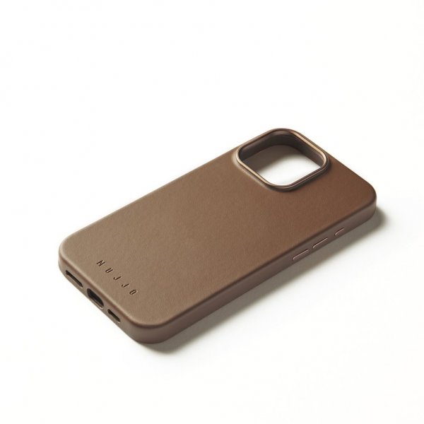 iPhone 16 Pro Max Skal Full Leather Case Dark Tan