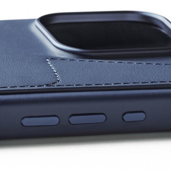 iPhone 16 Pro Max Skal Full Leather Wallet Case Monaco Blue