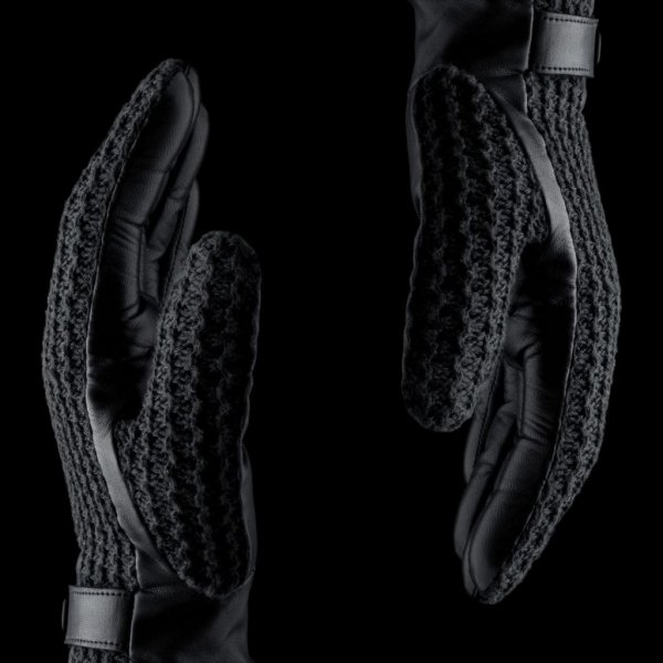 Leather Crochet Touchscreen Gloves Size 8