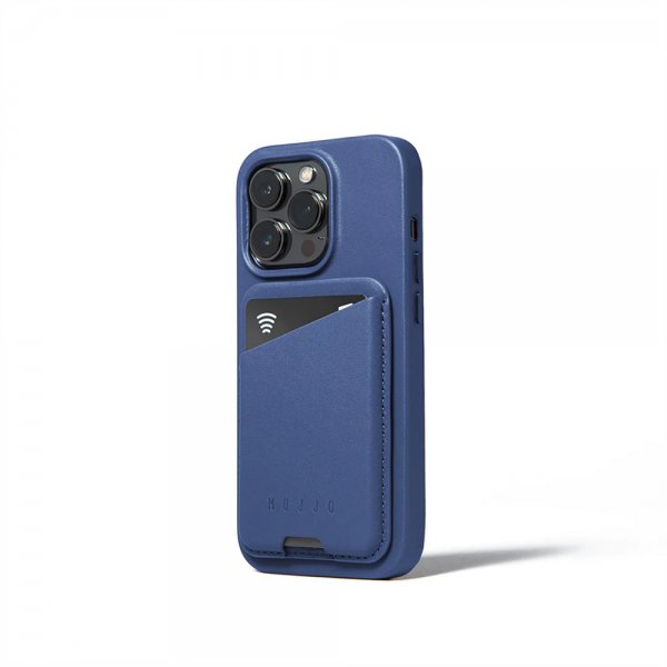 Korthållare Full Leather Magnetic Wallet Monaco Blue