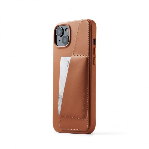 iPhone 14 Plus Skal Full Leather Wallet Case Monaco Blue