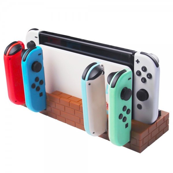 Nintendo Switch Laddningsdocka för Joy-Cons med Spelförvaring Brun