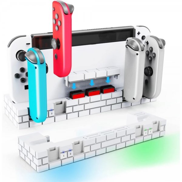 Nintendo Switch Laddningsdocka för Joy-Cons med Spelförvaring Brun