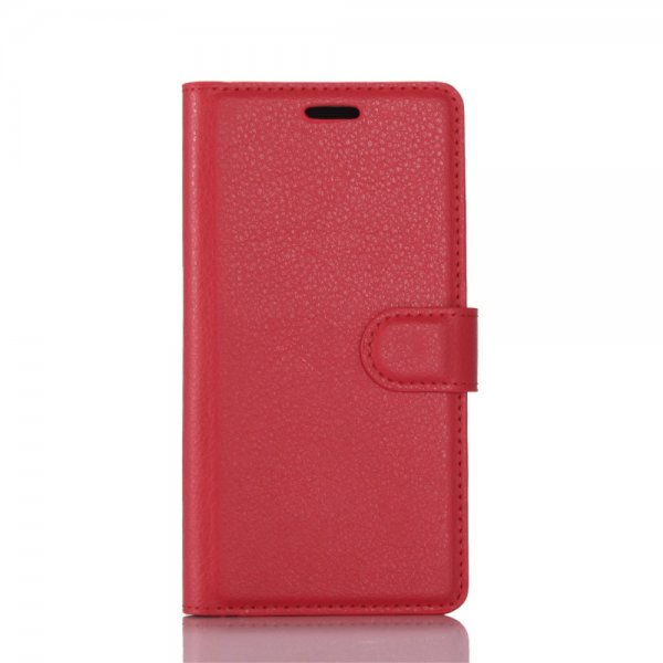 Nokia 6 Plånboksfodral PU-läder Litchi Röd