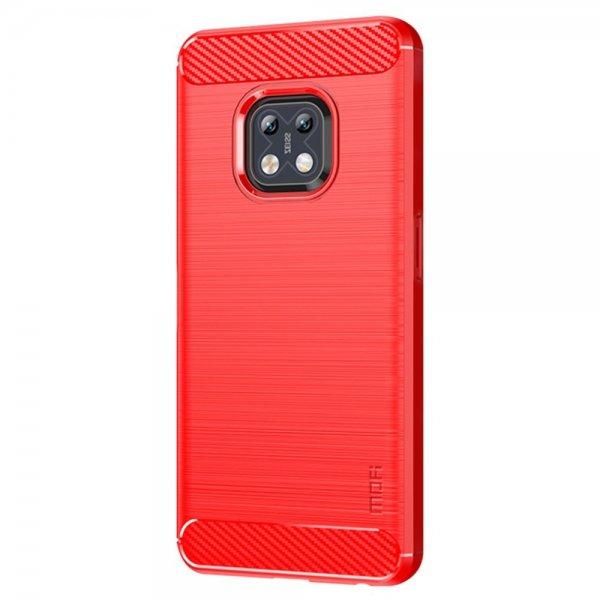 Nokia XR20 Skal Borstad Kolfibertextur Röd