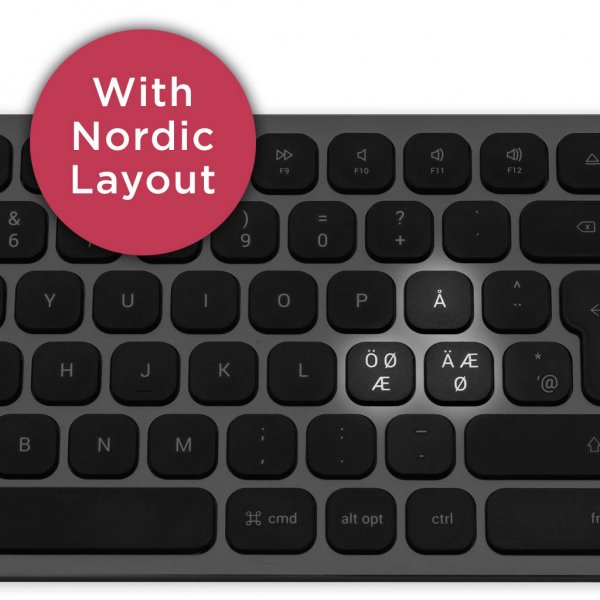 Tangentbord med trådbunden USB anslutning Nordisk Layout Space Gray