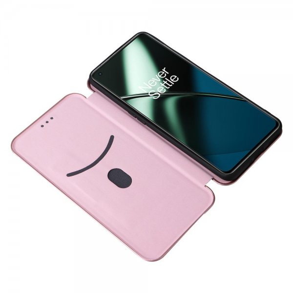 OnePlus 11 Fodral Kolfibertextur Roseguld