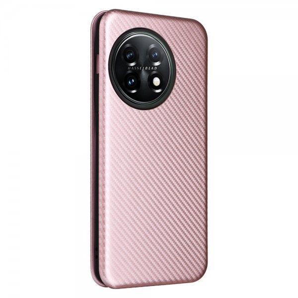 OnePlus 11 Fodral Kolfibertextur Roseguld