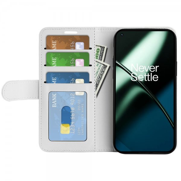 OnePlus 11 Fodral Lädertextur Vit