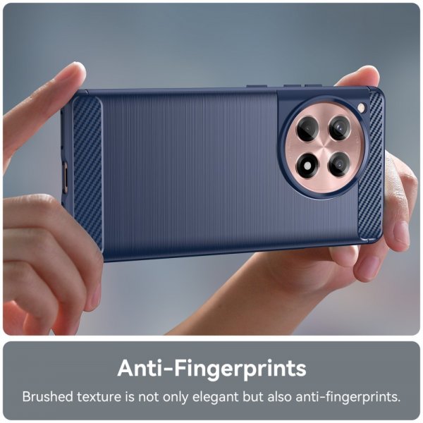 OnePlus 12R Skal Borstad Kolfibertextur Blå