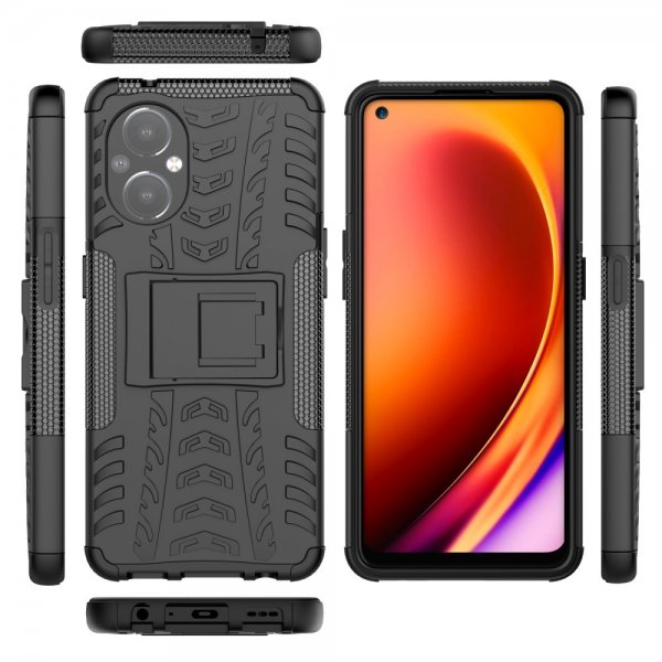 OnePlus Nord N20 5G Skal Däckmönster Stativfunktion Svart