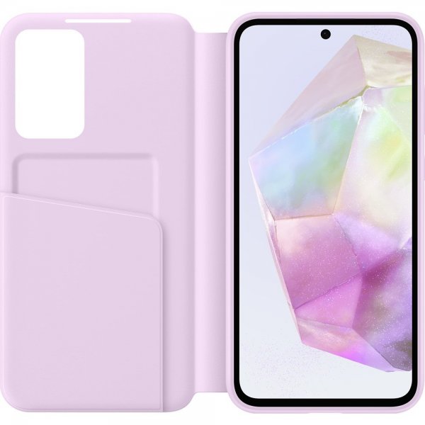 Original Galaxy A35 Fodral Smart View Wallet Case Lavender
