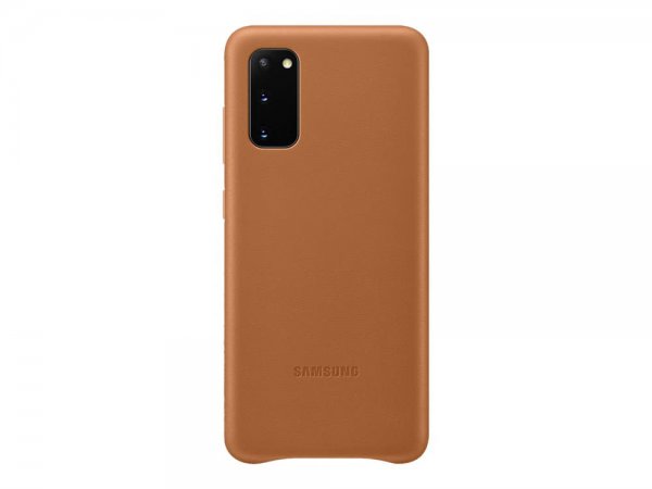 Original Galaxy S20 Skal Leather Cover Brun