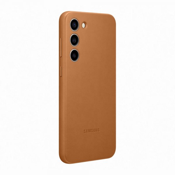 Original Galaxy S23 Plus Skal Leather Cover Camel
