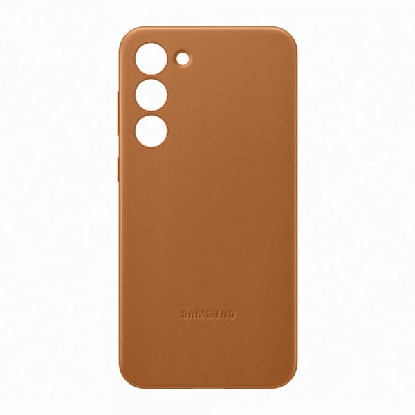 Original Galaxy S23 Plus Skal Leather Cover Camel