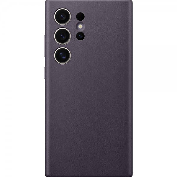 Galaxy S24 Ultra Skal Vegan Leather Case Dark Violet