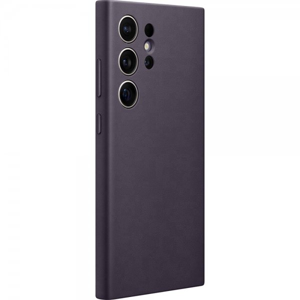 Galaxy S24 Ultra Skal Vegan Leather Case Dark Violet