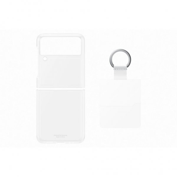 Original Galaxy Z Flip 3 Skal Clear Cover with Ring Transparent