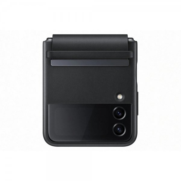 Original Galaxy Z Flip 4 Skal Flap Leather Cover Svart