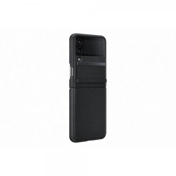 Original Galaxy Z Flip 4 Skal Flap Leather Cover Svart