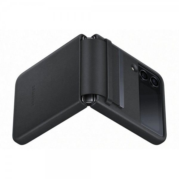 Original Galaxy Z Flip 4 Skal Flap Leather Cover Svart